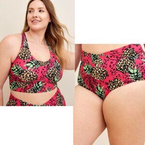 Torrid Juicy Pineapple Bikini Size 3X Swimsuit Rockabilly Retro Tropical Tahiti